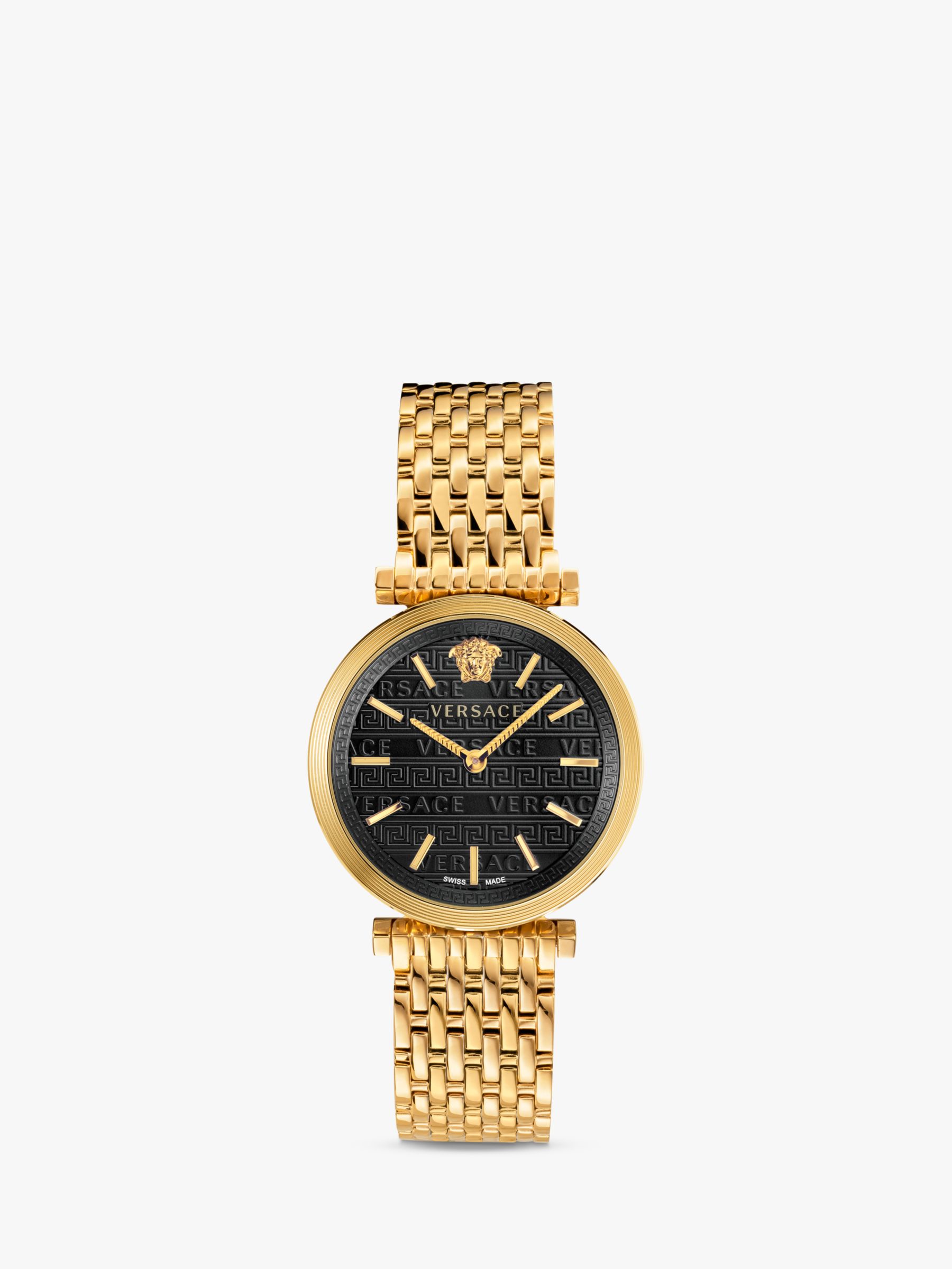 versace black and gold watch
