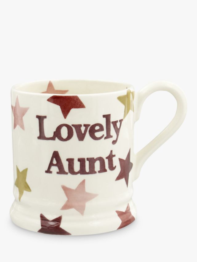 Emma Bridgewater Lovely Aunt Star Half Pint Mug, 284ml, Pink