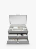 Dulwich Designs Leather Large Jewellery Box, Grey