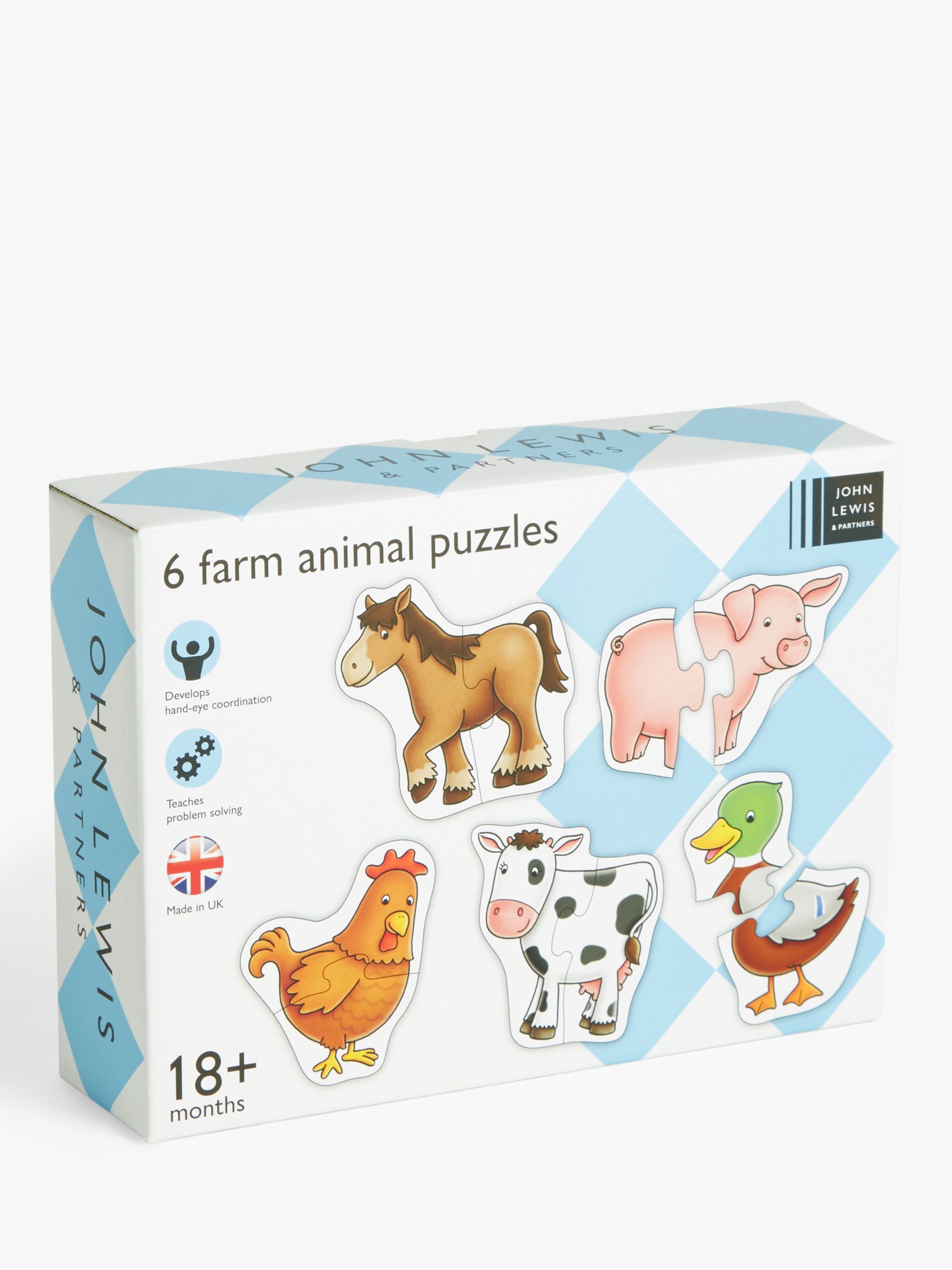 John Lewis Partners 6 Farm Animal Puzzles