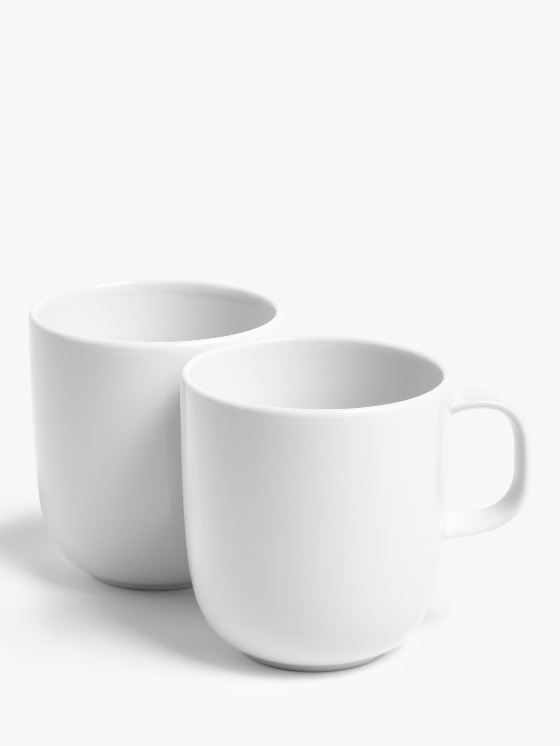 John Lewis ANYDAY Dine Large Mugs, Set of 2, White, 450ml