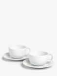 ANYDAY John Lewis & Partners Dine Cappuccino Cup & Saucer, Set of 2, White, 340ml