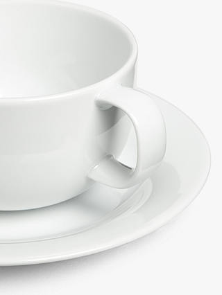 John Lewis ANYDAY Dine Cappuccino Cup & Saucer, Set of 2, White, 340ml