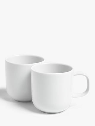 John Lewis ANYDAY Dine Demitasse Mugs, Set of 2, White, 210ml