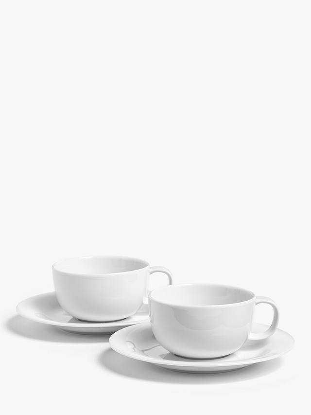 John Lewis ANYDAY Dine Cup & Saucer, Set of 2, White, 250ml