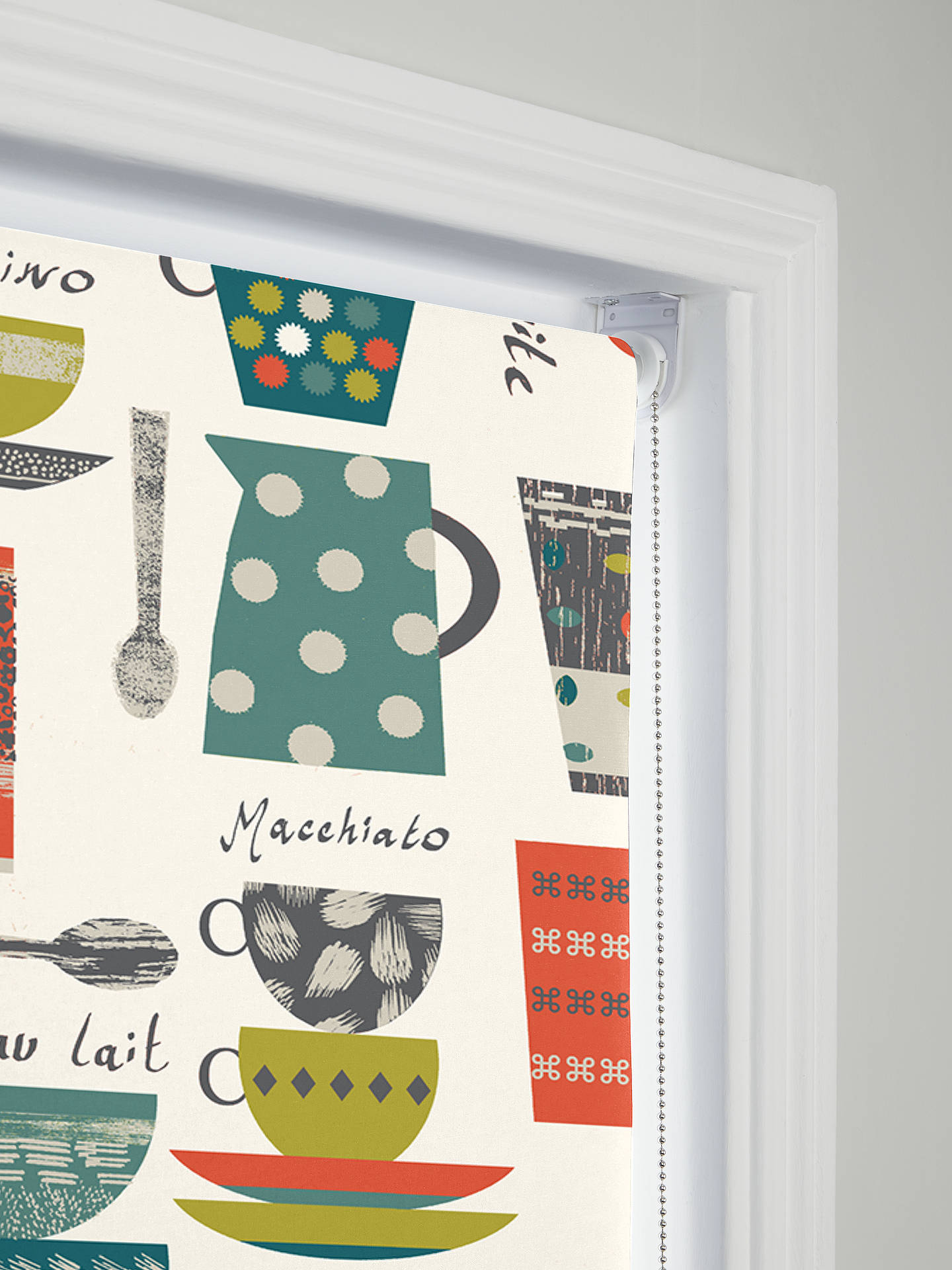 John Lewis & Partners Coffee Cups Made to Measure Daylight Roller Blind
