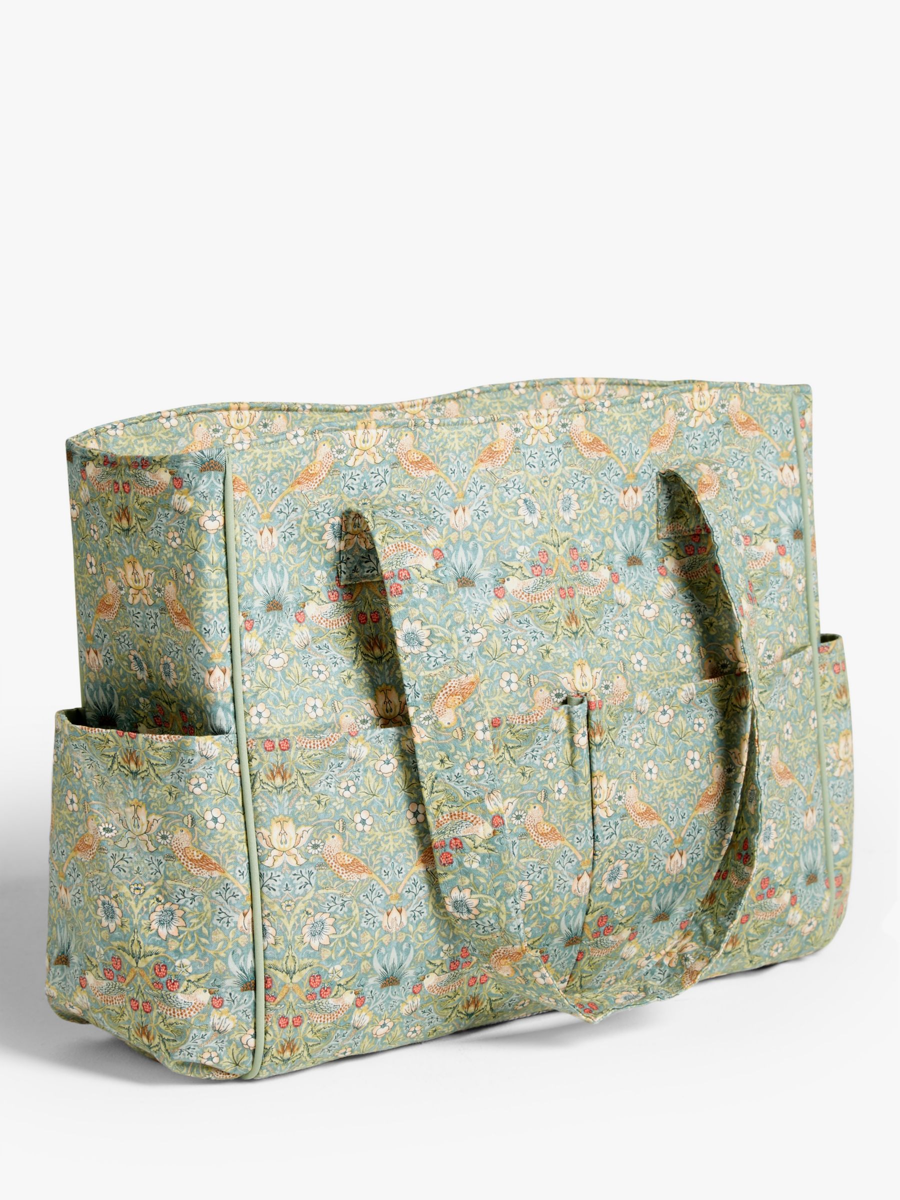 John Lewis Floral Print Craft Bag, Green