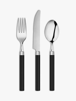 ANYDAY John Lewis & Partners Black-Handled Cutlery Set, 6 Place Settings