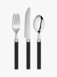 ANYDAY John Lewis & Partners Black-Handled Cutlery Set, 6 Place Settings