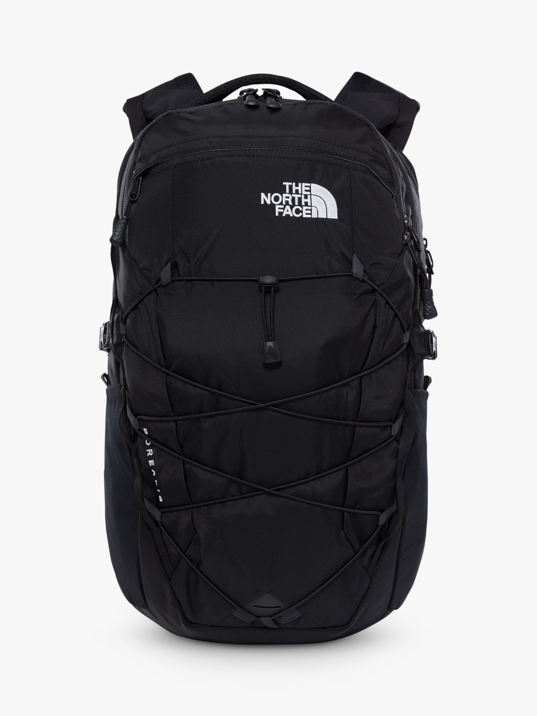 black and grey north face backpack