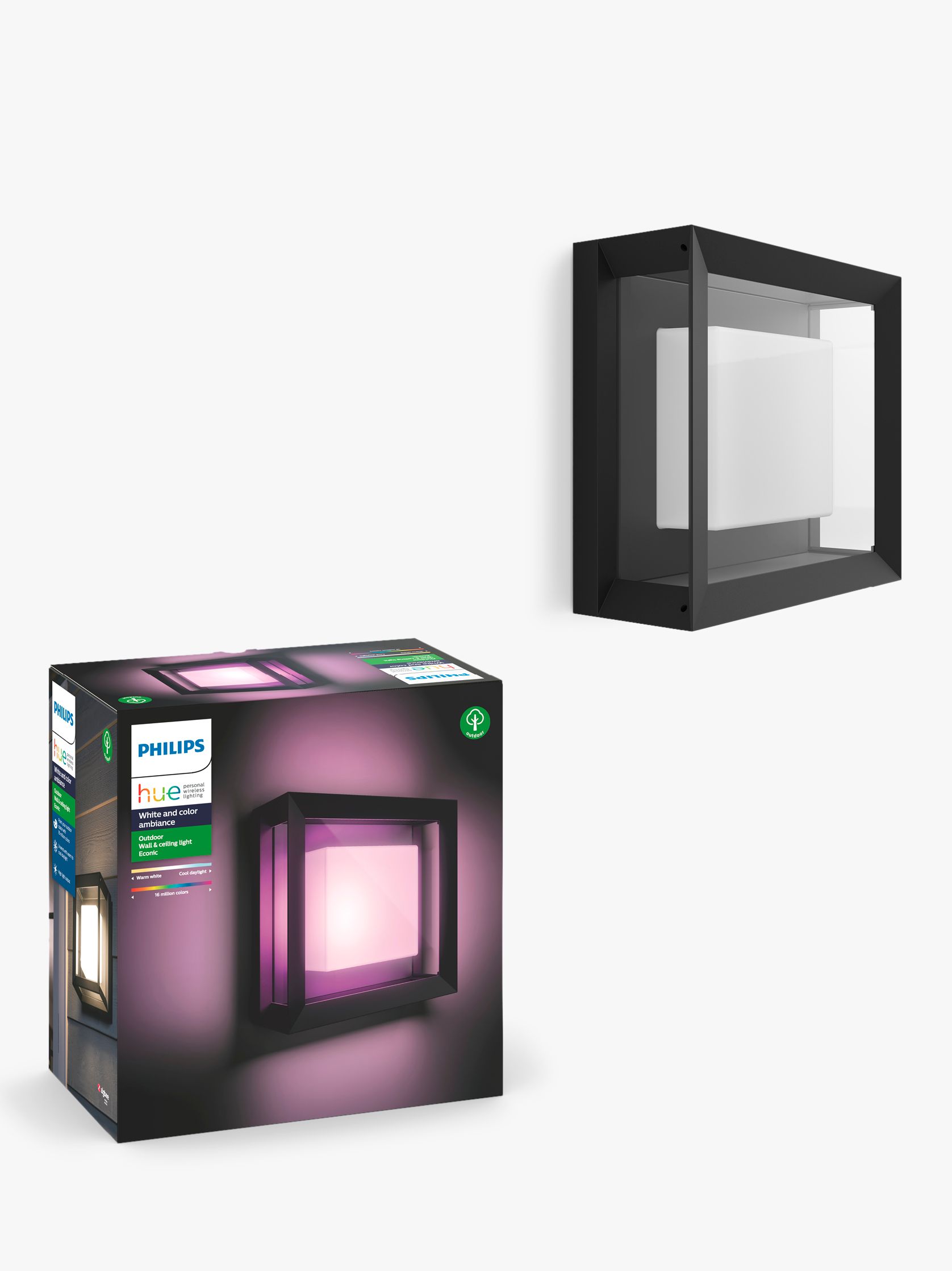 Photo of Philips hue white and colour ambiance econic led smart outdoor wall light black