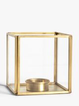 John Lewis Brass Cube Candle Holder