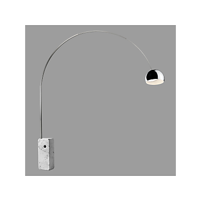 Flos Arco Dimmable LED Arched Floor Lamp, Silver