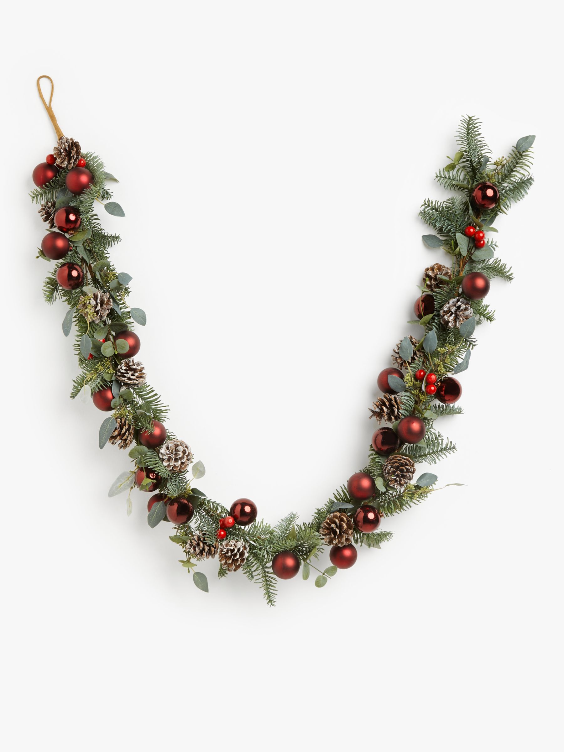 John Lewis & Partners Traditions Bauble Garland, Ruby