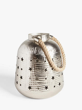 John Lewis & Partners Traditions Zinc Star Lantern, Silver