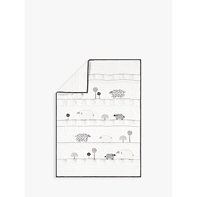 Pottery Barn Kids Shelby Sheep Toddler Bed Quilt, 127 x 91cm, Ivory
