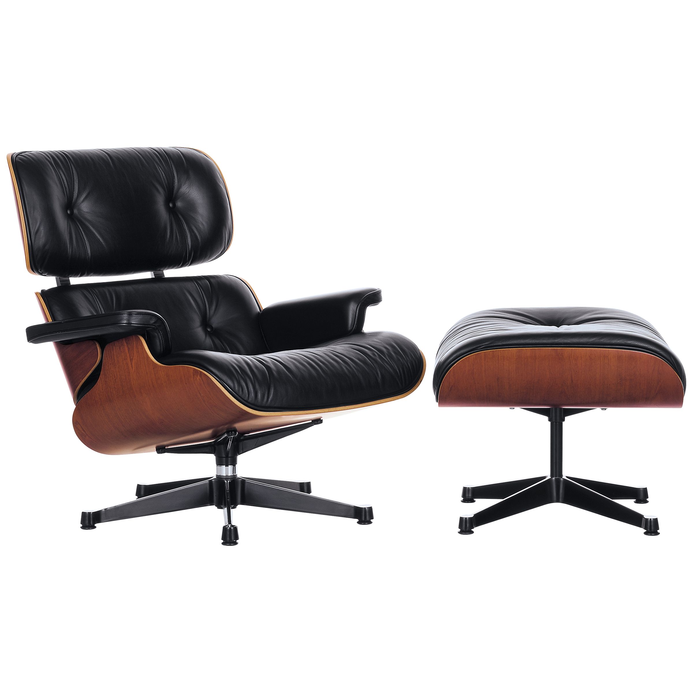 Photo of Vitra eames classic leather lounge chair and ottoman black/palisander
