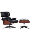 Vitra Eames Classic Leather Lounge Chair and Ottoman, Black/Palisander
