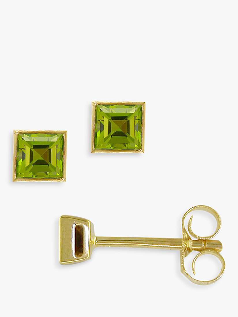 Buy E.W Adams 9ct Gold Princess Cut Stone Square Stud Earrings Online at johnlewis.com