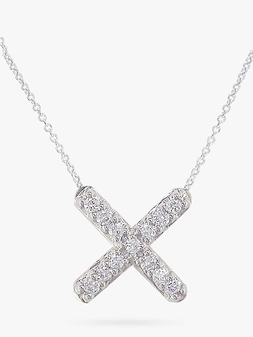 Buy London Road 9ct Gold Portobello Geo Diamond Kiss Pendant Necklace Online at johnlewis.com