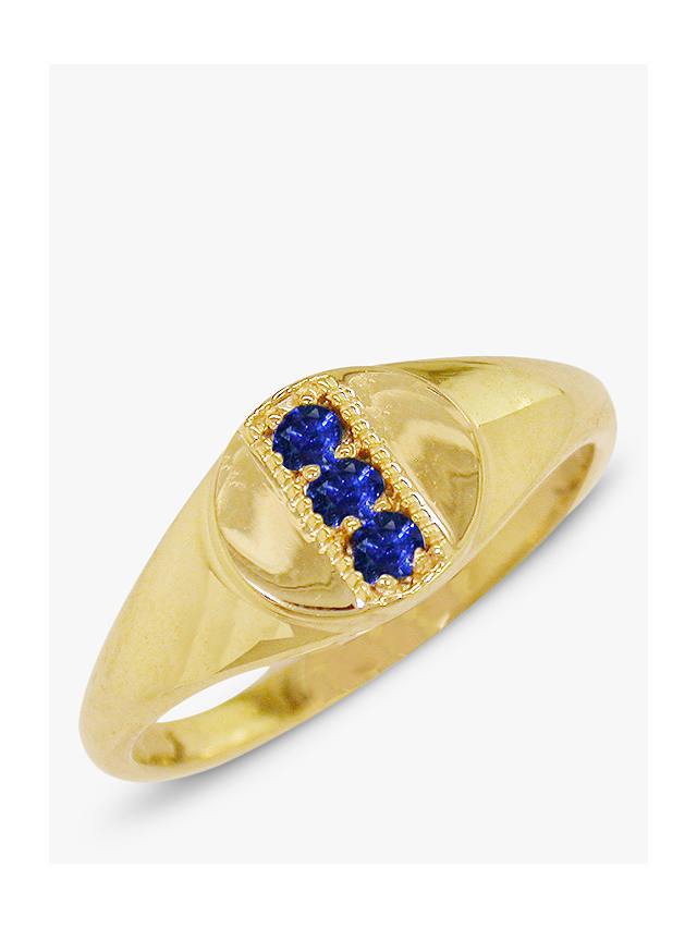 London Road 9ct Gold Sapphire Signet Ring, N