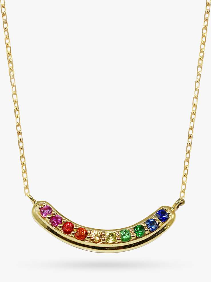 Buy London Road 9ct Yellow Gold Bloomsbury Rainbow Pendant Necklace Online at johnlewis.com