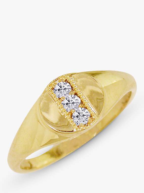 Buy London Road 9ct Gold Diamond Signet Ring, M Online at johnlewis.com
