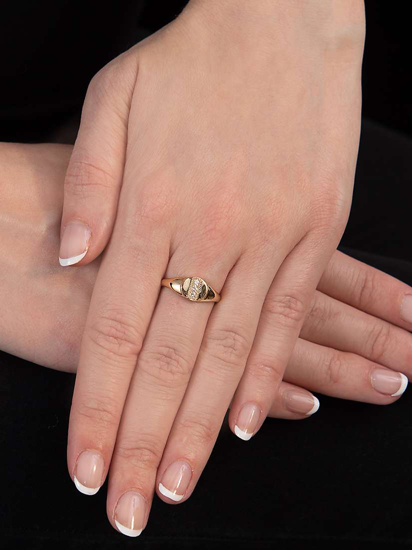 Buy London Road 9ct Gold Diamond Signet Ring, M Online at johnlewis.com
