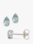 E.W Adams 9ct Gold Teardrop Stone Stud Earrings