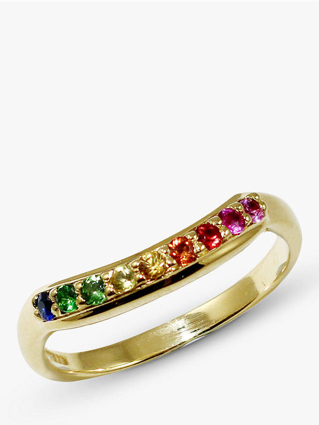 London Road 9ct Gold Sapphire Bloomsbury Rainbow Ring, N