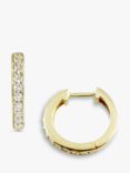 London Road 9ct Gold Diamond Hoop Earrings, Yellow Gold