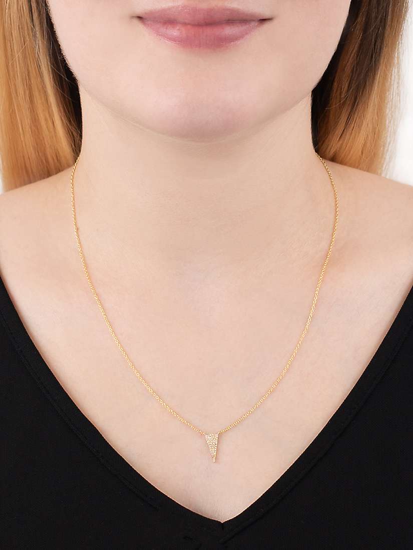 Buy London Road 9ct Gold Diamond Triangle Pendant Necklace Online at johnlewis.com