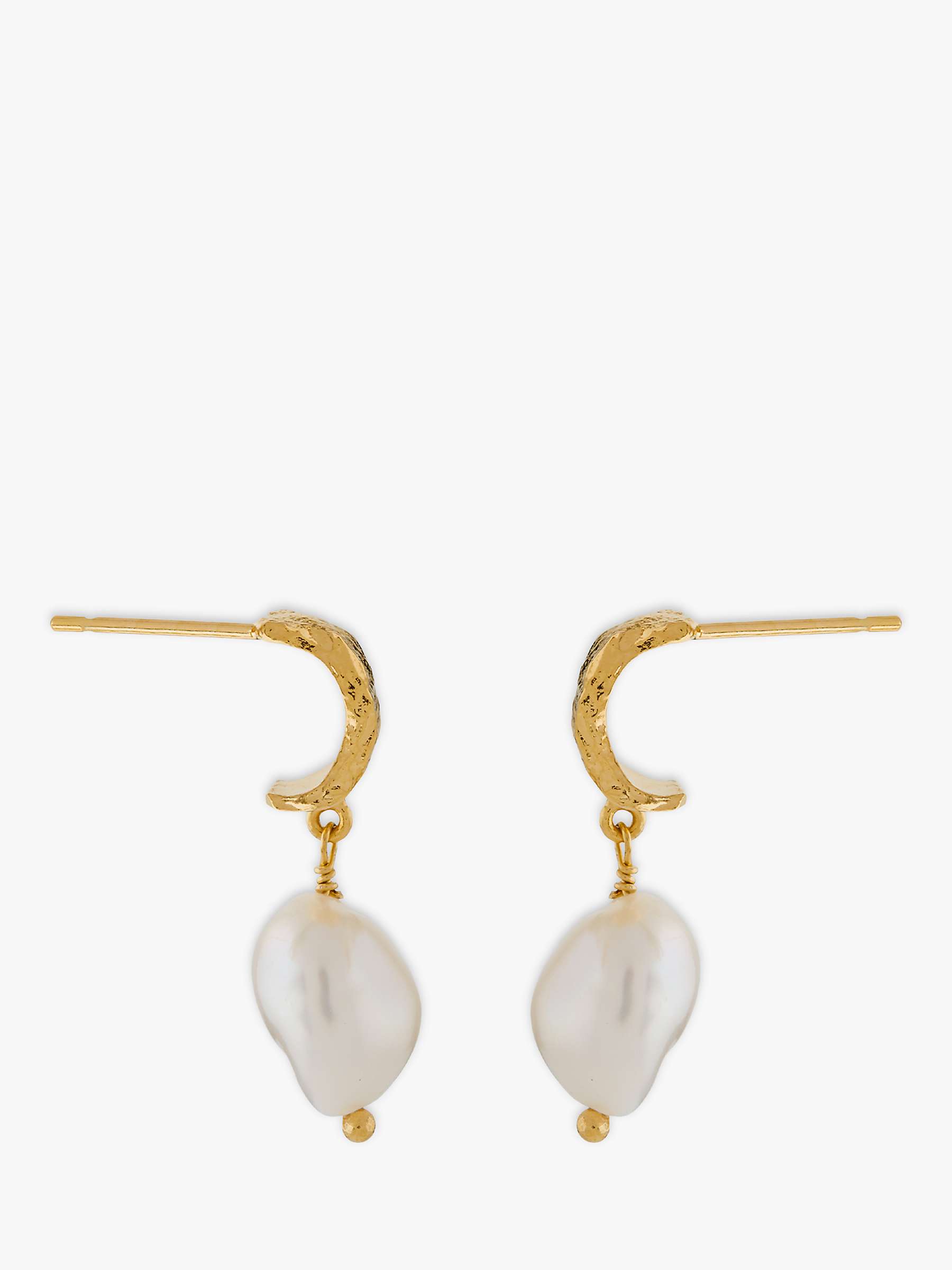 Buy Alex Monroe Natural History Pearl Drop Earrings, Gold/White Online at johnlewis.com