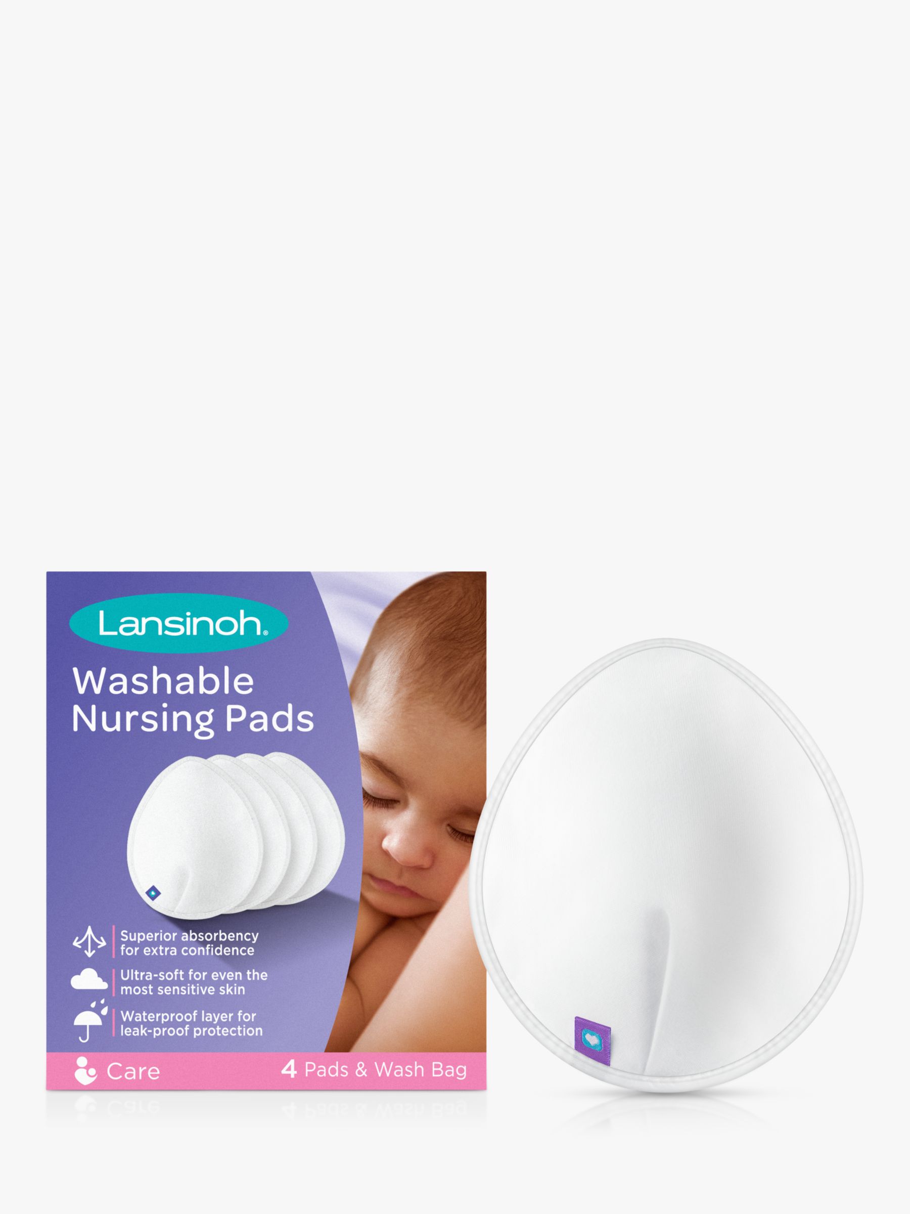 Lansinoh Washable Nursing Pads, Pack of 4