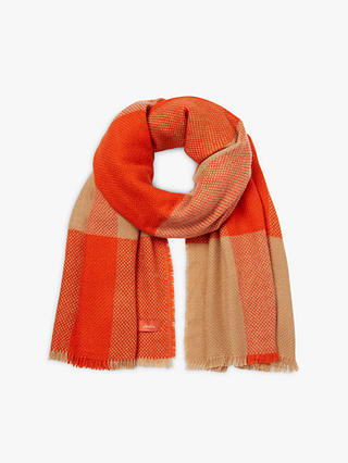 Joules Meadow Check Scarf, Orange