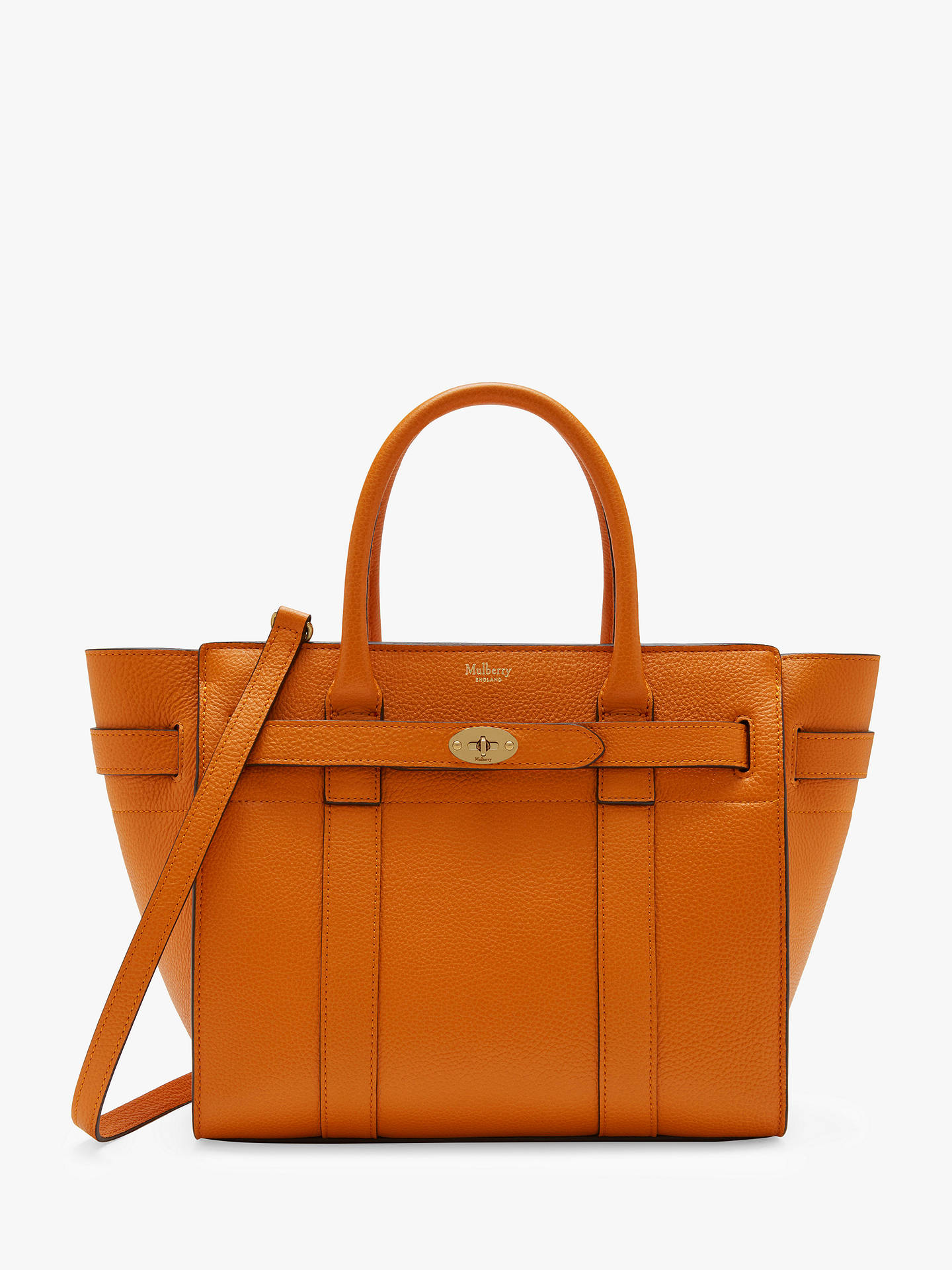 Mulberry Small Bayswater Zipped Classic Grain Leather Tote Bag at John Lewis & Partners