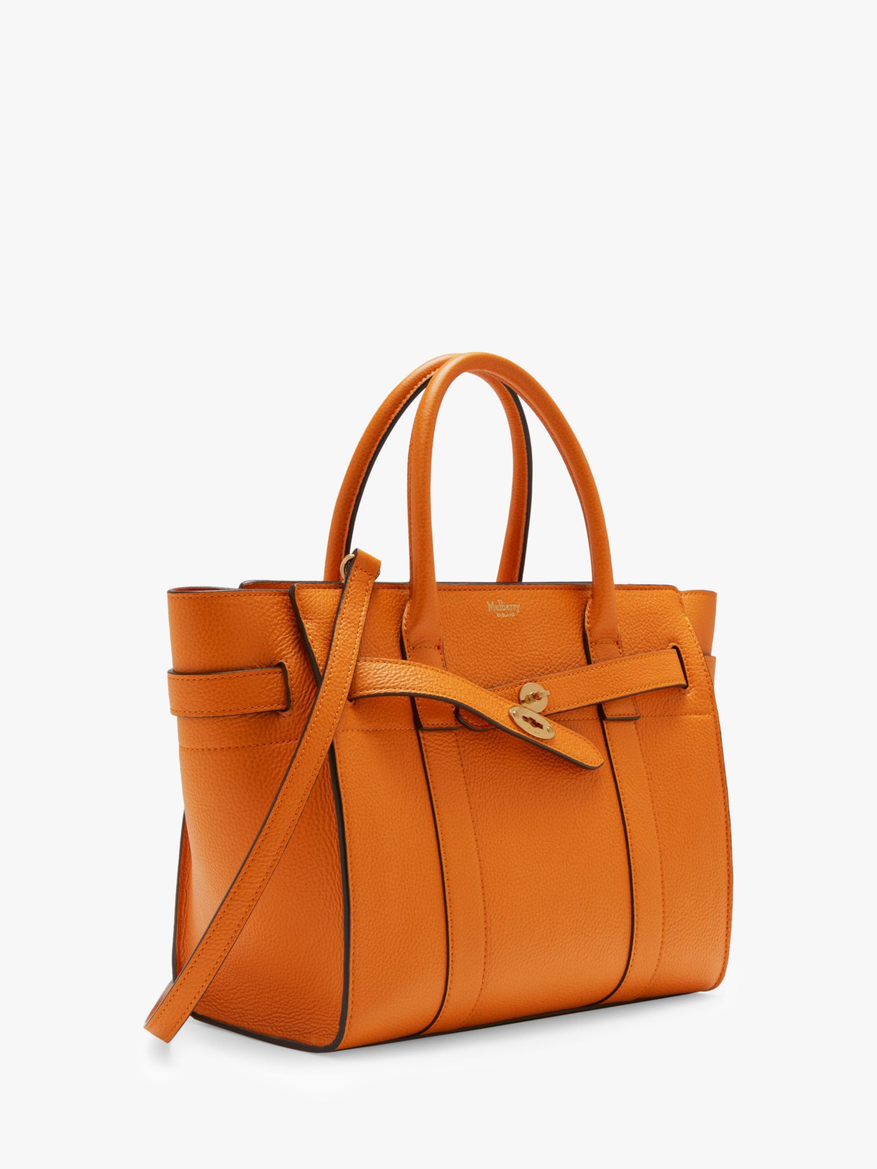 Mulberry Small Bayswater Zipped Classic Grain Leather Tote Bag, Autumn ...