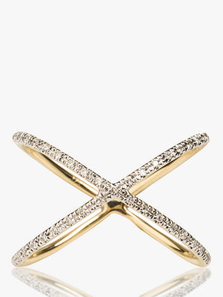 Emily Mortimer Jewellery 9ct Gold Nova Cross Over Diamond Ring