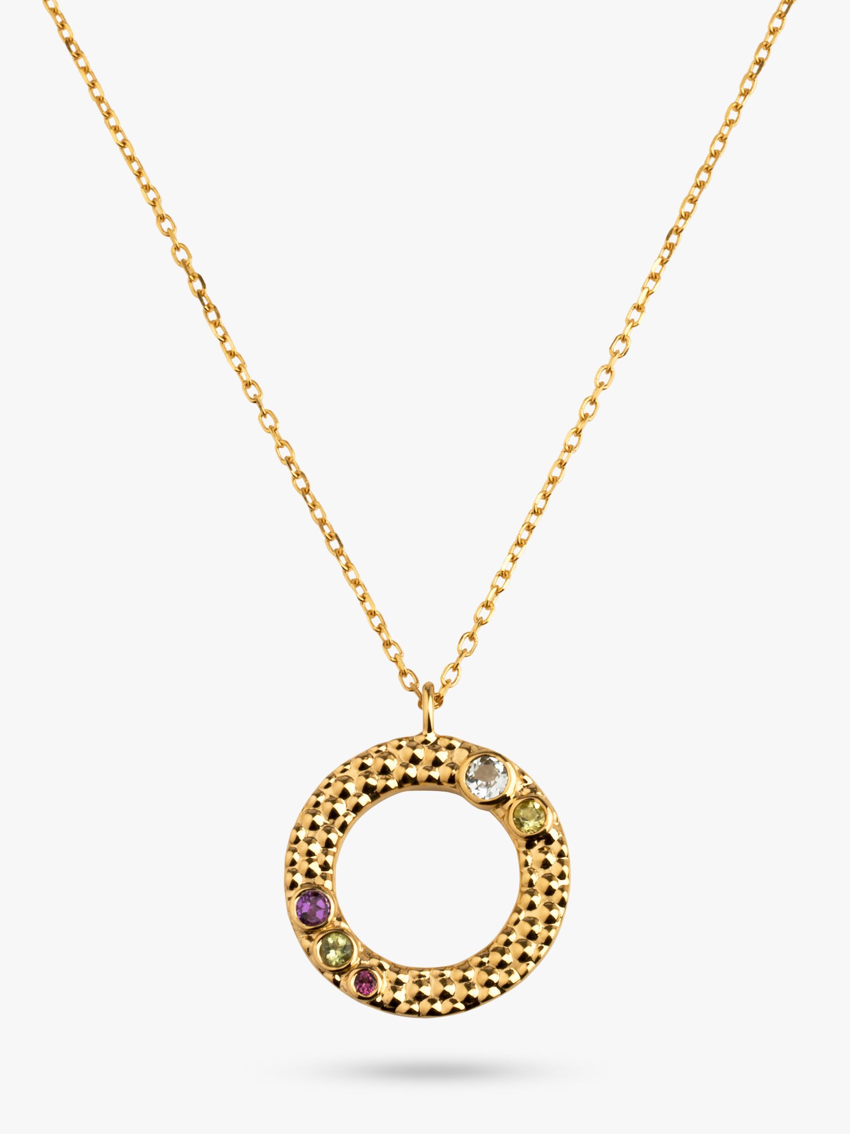 Emily Mortimer Jewellery Wanderlust Round Pendant Necklace, Gold/Multi ...