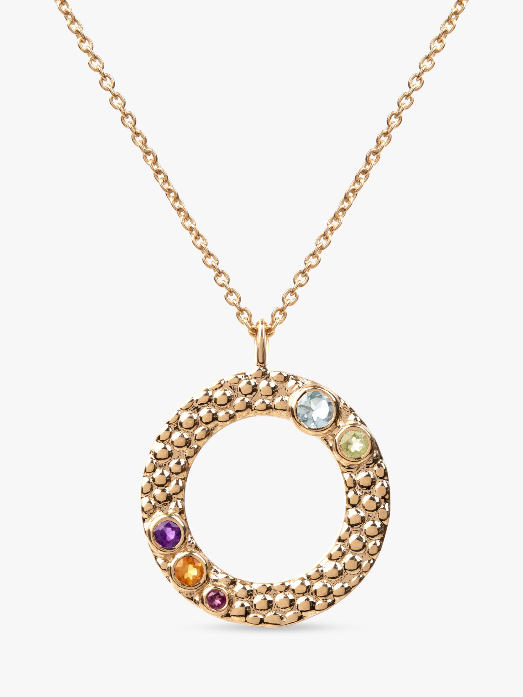 Emily Mortimer Jewellery Wanderlust Round Pendant Necklace, Gold/Multi ...