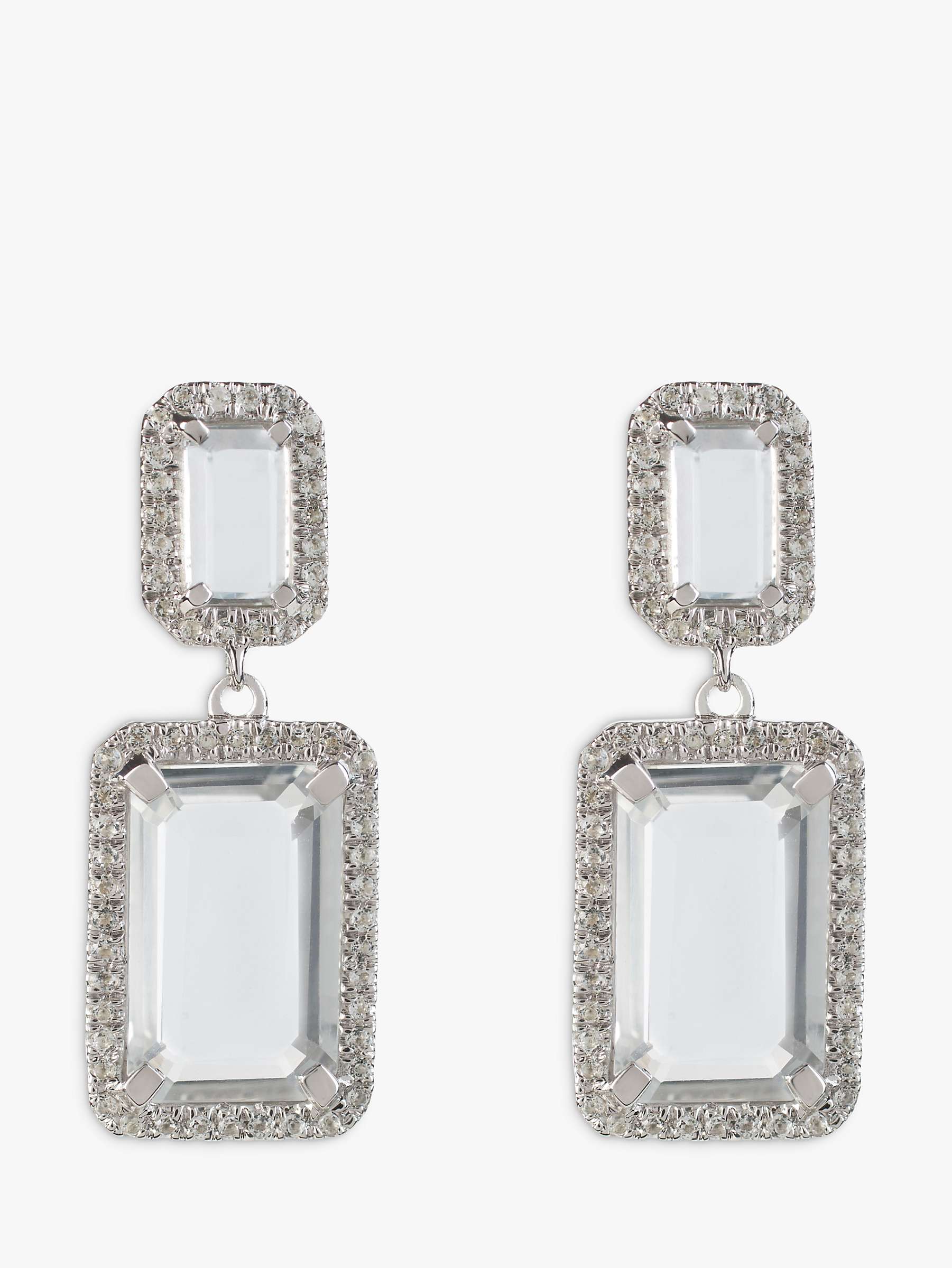 Buy Emily Mortimer Jewellery Electra Emerald Cut Stone Drop Earrings Online at johnlewis.com