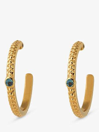 Emily Mortimer Jewellery Textured Stone Set Hoop Earrings