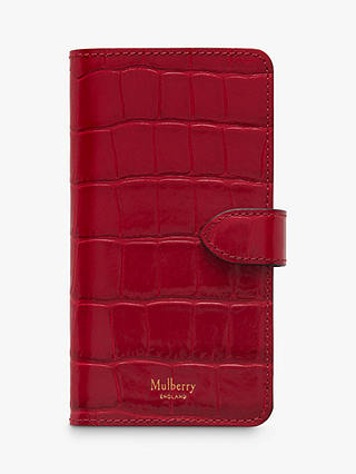 Mulberry Croc Print Leather iPhone Flip Case