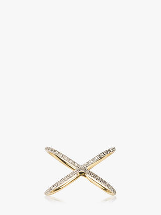 Emily Mortimer Jewellery 9ct Gold Nova Cross Over Diamond Ring