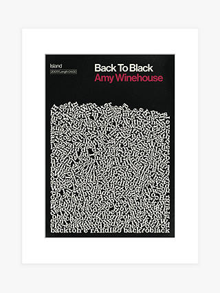 Reign & Hail - Amy Winehouse Back To Black Lyrics Unframed Print & Mount, 40 x 30cm