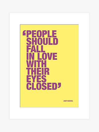 Andy Warhol - People Should Fall In Love Unframed Print & Mount, 40 x 30cm, Yellow/Purple