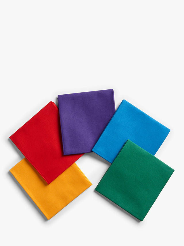 Oddies Textiles Colour Block Fat Quarter Fabrics, Pack of 5, Multi