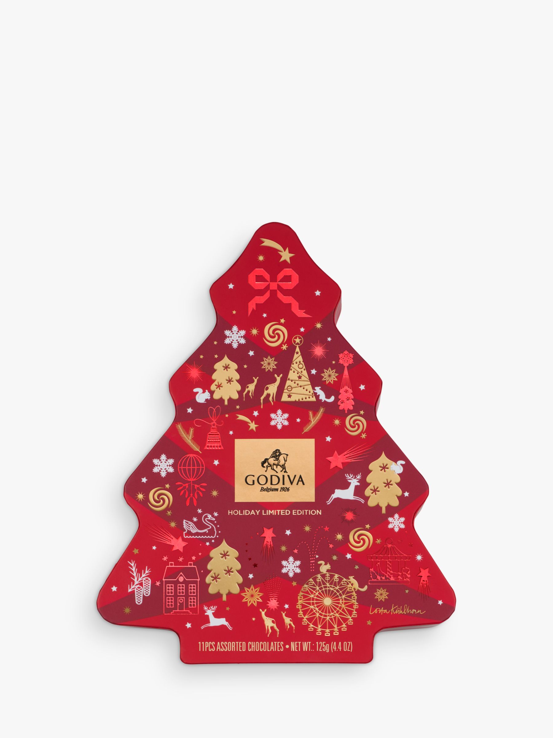 Godiva Christmas Tree Chocolate Box, 11 Pieces, 125g at John Lewis