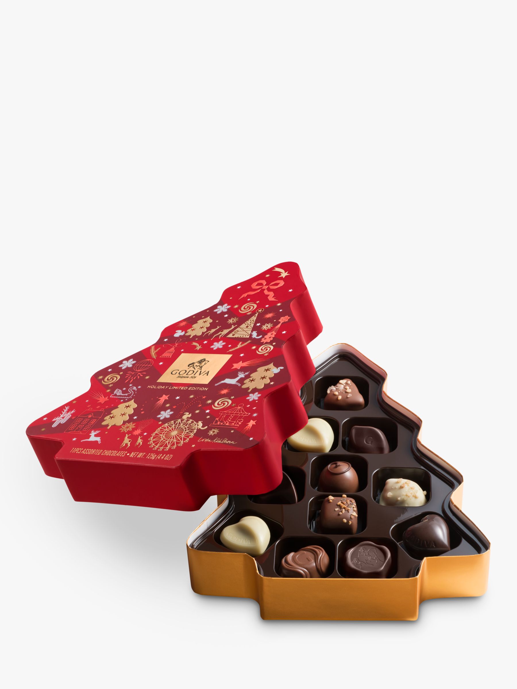 Godiva Christmas Tree Chocolate Box, 11 Pieces, 125g