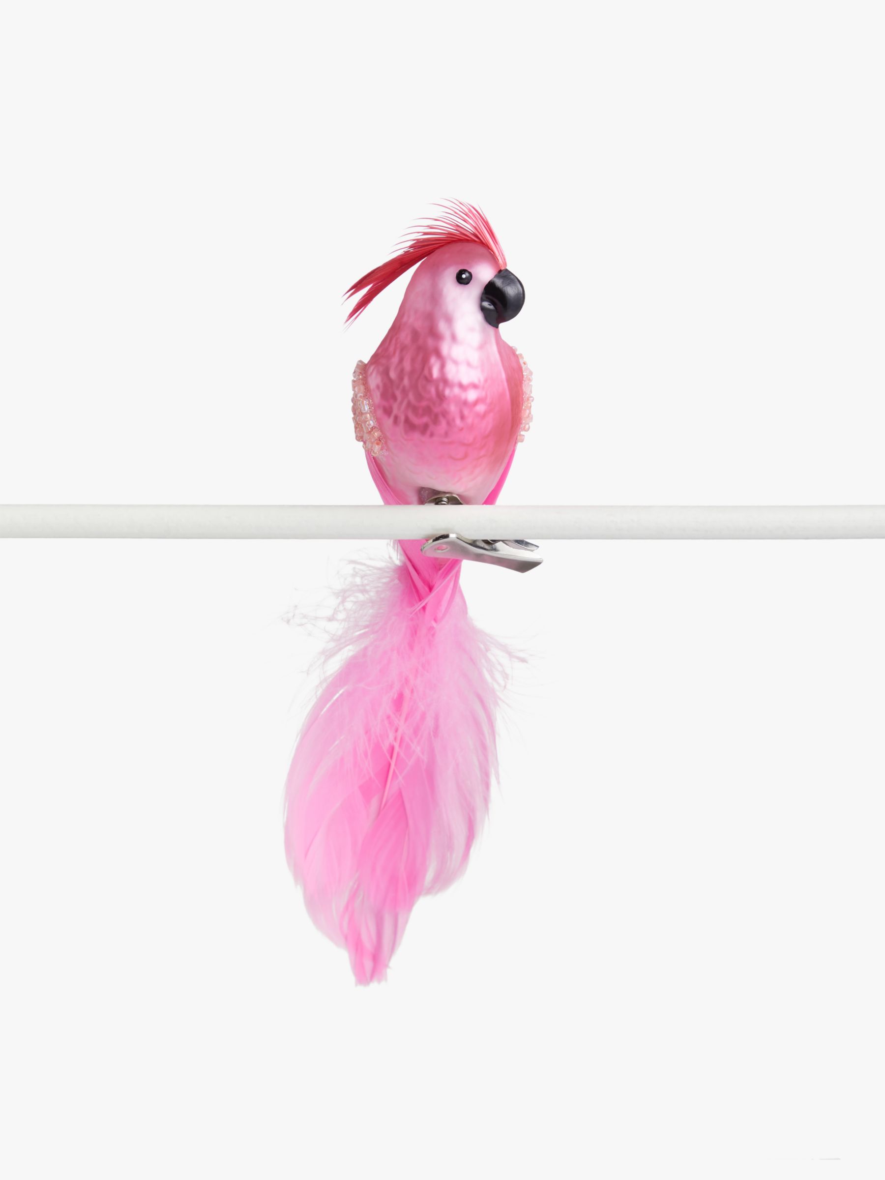 John Lewis & Partners Party Parrot Clip On Tree Decoration, Pink